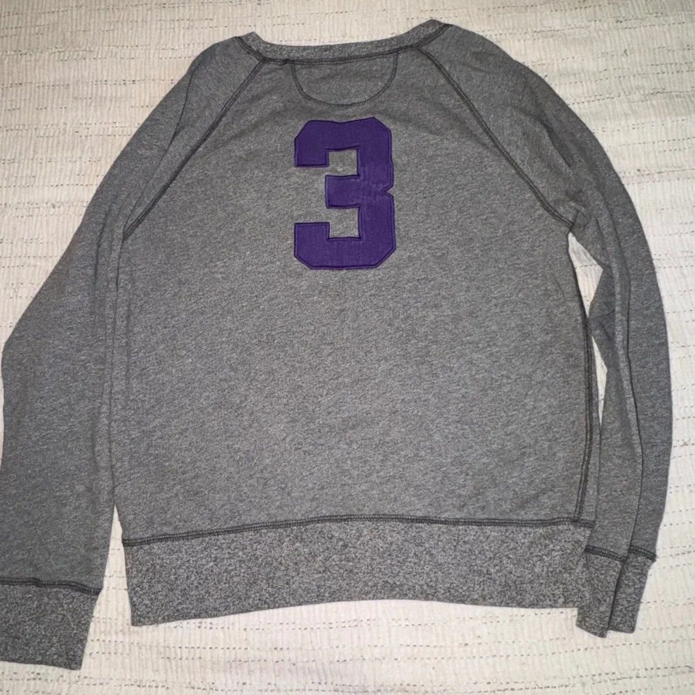 Ralph Lauren Boys XL‎ 16 Gray Big Pony Sweatshirt Purple Logo Number 3 Pullover